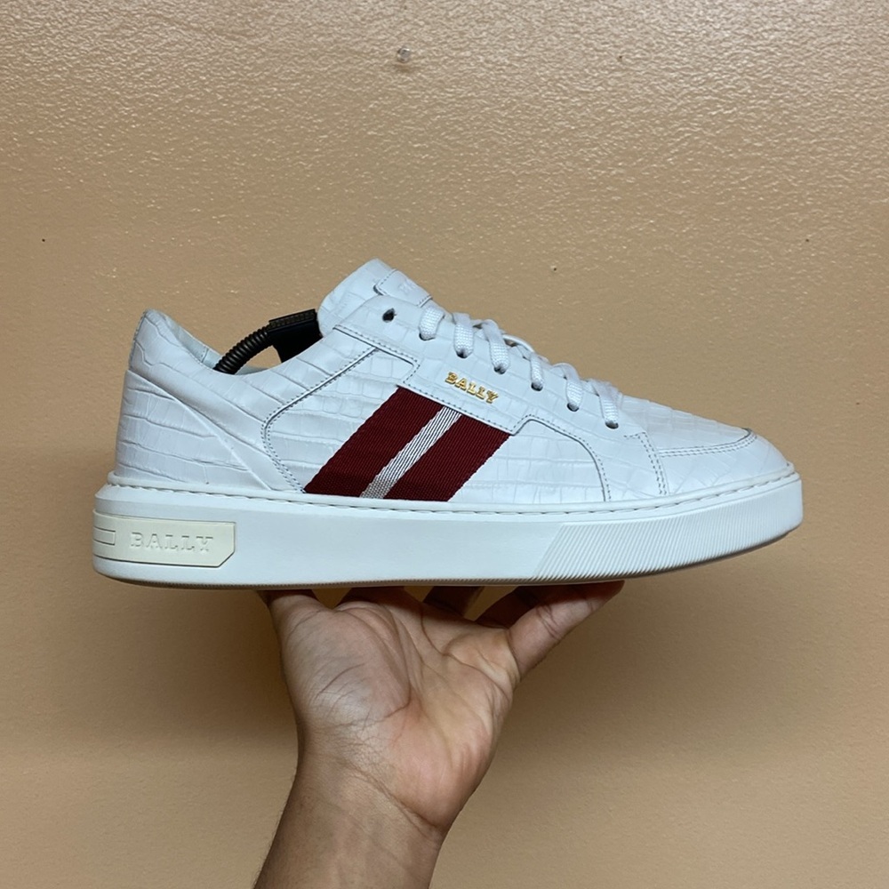 BALLY Moony Croc Embossed Leather Sneakers - Picture 6 of 17